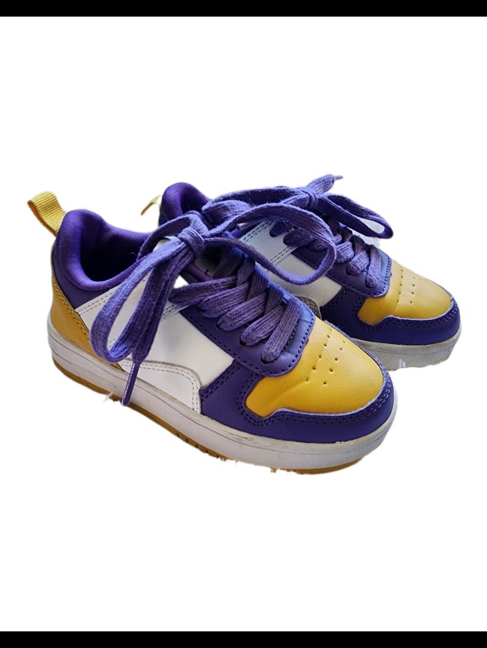 Link Purple, Yellow & White Kids Sneakers